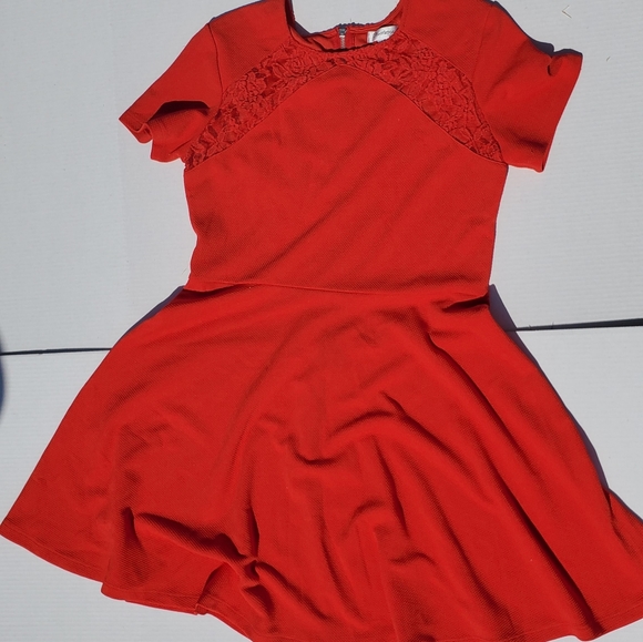 Olsenboye Dresses & Skirts - OLSENBOYE RED SKATER DRESS (XL)